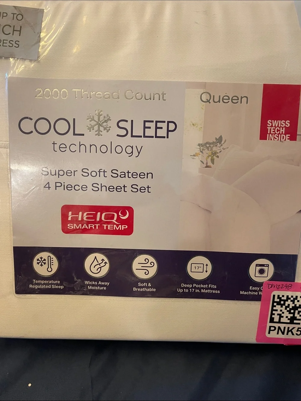 Cool Sleep 2000 Thread Count Super Soft Sateen 4-Piece Sheet Set - White (Queen)